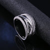 Huitan  Twist Ethnic Style Women Finger Rings With Black&White Stone Micro Paved Surprise Gift For Women Trendy Jewelry Rings