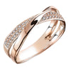 Huitan Fresh Two Tone X Shape Cross Ring for Women Wedding Trendy Jewelry Dazzling CZ Stone Large Modern Rings Anillos