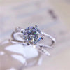 Huitan Newly Fancy Cross Rings for Women Delicate Bridal Wedding Ring with Shiny Crystal Cubic Zirconia Lady's Statement Jewelry