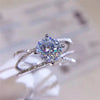 Huitan Newly Fancy Cross Rings for Women Delicate Bridal Wedding Ring with Shiny Crystal Cubic Zirconia Lady's Statement Jewelry