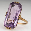 Huitan Purple Stone Rings Women Vintage Party Elegant Lady's Ring Birthday Anniversary Gift Exaggerated Female  Jewelry