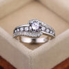 Huitan Special-interest Black Stone Women Wedding Ring Dazzling Crystal Zircon Delicate Gift   Female Classic Jewelry