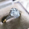 Huitan Understated Round Cubic Zirconia Rings for Women Wedding Engagement Ring Elegant Accessories  Trendy Two Tone Jewelry