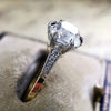 Huitan Understated Round Cubic Zirconia Rings for Women Wedding Engagement Ring Elegant Accessories  Trendy Two Tone Jewelry