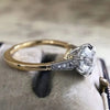 Huitan Understated Round Cubic Zirconia Rings for Women Wedding Engagement Ring Elegant Accessories  Trendy Two Tone Jewelry