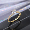 Huitan Wedding Band Eternity Rings Women Brilliant Round Zirconia   Engagement Rings Thin Elegant Female Jewelry Drop Ship