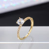 Huitan Wedding Band Eternity Rings Women Brilliant Round Zirconia   Engagement Rings Thin Elegant Female Jewelry Drop Ship