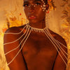 INS Multilayer Rhinestone Bridal Shoulder Chain Ladies Wedding Party Shining Crystal Tassel Shawl Necklace Jewelry Gift