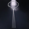 INS Shiny Rhinestone Pearl Long Tassel Necklace Ladies Personality All Match Party Dance Clavicle Chain Necklace Jewelry