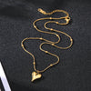IPARAM 316L Stainless Steel Gold Color Heart Pendant Necklace For Women  Trend Girls Clavicle Chain Jewelry Festive Gifts