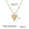 IPARAM 316L Stainless Steel Gold Color Heart Pendant Necklace For Women  Trend Girls Clavicle Chain Jewelry Festive Gifts