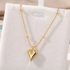 IPARAM 316L Stainless Steel Gold Color Heart Pendant Necklace For Women  Trend Girls Clavicle Chain Jewelry Festive Gifts