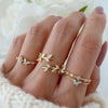 IPARAM Bohemia Crystal Rings for Women Letter LOVE Heart Flower Zircon Ring for Lovers Wedding Gifts Charm  Jewelry