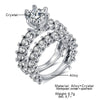 IPARAM Elegant Zircon Ring Jewelry Silver Color Engagement Wedding Ring Set for Women 2019  Zircon Crystal Jewelry