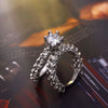 IPARAM Elegant Zircon Ring Jewelry Silver Color Engagement Wedding Ring Set for Women 2019  Zircon Crystal Jewelry
