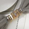 IPARAM  Gold Color Metal Rings Set for Women Crystal Butterfly Pearl Geometric Chain Punk Finger Ring Party Gift Jewelry