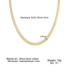 IPARAM  Unisex Snake Chain Stainless Steel Necklace for Women Men Gold Color Silver Color Chains Choker Jewelry Gifts