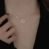 IPARAM Simple Double Heart Buckle Chain Choker Necklace For Women  Hollow Heart Pendant Necklace  Jewelry