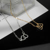 IPARAM Simple Double Heart Buckle Chain Choker Necklace For Women  Hollow Heart Pendant Necklace  Jewelry
