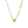 IPARAM Thick Chain Toggle Clasp Necklaces Mixed Linked Circle Necklaces for Women Minimalist Choker Necklace Hot Jewelry