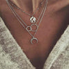 IPARAM Thick Chain Toggle Clasp Necklaces Mixed Linked Circle Necklaces for Women Minimalist Choker Necklace Hot Jewelry