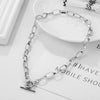IPARAM Thick Chain Toggle Clasp Necklaces Mixed Linked Circle Necklaces for Women Minimalist Choker Necklace Hot Jewelry