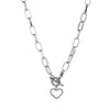 IPARAM Thick Chain Toggle Clasp Necklaces Mixed Linked Circle Necklaces for Women Minimalist Choker Necklace Hot Jewelry