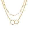 IPARAM Thick Chain Toggle Clasp Necklaces Mixed Linked Circle Necklaces for Women Minimalist Choker Necklace Hot Jewelry