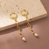 Imitation Pearl  Creative Copper Pendant Earrings Women's Personalized Ladies Street Shooting Earrings Jewelry