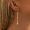 Imitation Pearl  Creative Copper Pendant Earrings Women's Personalized Ladies Street Shooting Earrings Jewelry