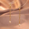 Imitation Pearl  Creative Copper Pendant Earrings Women's Personalized Ladies Street Shooting Earrings Jewelry