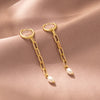 Imitation Pearl  Creative Copper Pendant Earrings Women's Personalized Ladies Street Shooting Earrings Jewelry