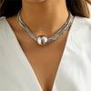 Ingemark Gothic Twisted Chunky Chain Necklace for Women Vintage Big Ball Pendant Choker Clavicle Link Grunge Jewelry Steampunk
