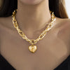 Ingemark Gothic Twisted Chunky Chain Necklace for Women Vintage Big Ball Pendant Choker Clavicle Link Grunge Jewelry Steampunk