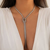 Ingemark Unique Adjustable Twisted Chunky Snake Long Chain Necklace for Women Sexy Vintage Knotted Link Grunge Chest Jewelry New