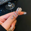 KPOP Silver Color Acrylic Crystal Zircon Ring For Women  Rhinestone Wrapping Snake Index Finger Ring Elegant Jewelry