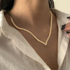 Korean  Flat Snake Chain Herringbone Necklace for Women Jewelry Charm Party Choker Necklace Party Gift Collares Para Muje