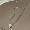 Korean Necklace for Women Heart Tassel Zircon Necklace Pendant Temperament Clavicle Chain Birthday Party Jewelry Gift