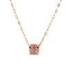 Korean  Sweet Lucky Crystal Pendant Necklace For Women Cute Sexy Ladies Wedding Jewelry Female Stainless Steel Neck Chain