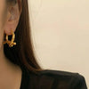 Korean Thorn Knot Hoop Earring Smooth Exquisite Circle Ear Buckle Earrings for Women Girl Party Jewelry Accessories Gift