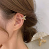 Korean Trendy Wing Ear Cuff Without Piercing Clip Earrings for Women Elegant Sparkling Zircon Pin Earrings Wedding Jewelry