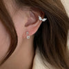Korean Trendy Wing Ear Cuff Without Piercing Clip Earrings for Women Elegant Sparkling Zircon Pin Earrings Wedding Jewelry