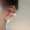 Korean Trendy Wing Ear Cuff Without Piercing Clip Earrings for Women Elegant Sparkling Zircon Pin Earrings Wedding Jewelry