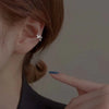 Korean Trendy Wing Ear Cuff Without Piercing Clip Earrings for Women Elegant Sparkling Zircon Pin Earrings Wedding Jewelry