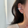 Korean Trendy Wing Ear Cuff Without Piercing Clip Earrings for Women Elegant Sparkling Zircon Pin Earrings Wedding Jewelry