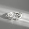 Kpop Black Bowknot Heart Zircon Open Ring Geometry Punk Vintage Rhinestone Star Rings Set for Women Girls New Jewelry