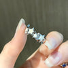 Kpop Black Bowknot Heart Zircon Open Ring Geometry Punk Vintage Rhinestone Star Rings Set for Women Girls New Jewelry