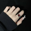 Kpop Gothic Irregular Stone Rings Y2K Aesthetic Red Stone Ring for Women Egirl Vintage Punk Geometry Rings Jewelry Accessories