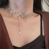 Kpop Vintage Butterfly Choker Heart Angel Pendant Clavicle Chain Necklace for Women Egirl Goth Cool Emo Punk Grunge Jewelry