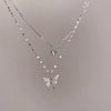 Kpop Vintage Butterfly Choker Heart Angel Pendant Clavicle Chain Necklace for Women Egirl Goth Cool Emo Punk Grunge Jewelry